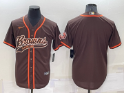 Wholesale Cheap Men's Cleveland Browns Blank Brown Stitched MLB Cool Base Nike Baseball Jersey