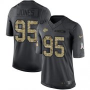 Wholesale Cheap Nike Chiefs #95 Chris Jones Black Men's Stitched NFL Limited 2016 Salute to Service Jersey