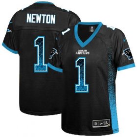 Wholesale Cheap Nike Panthers #1 Cam Newton Black Team Color Women\'s Stitched NFL Elite Drift Fashion Jersey