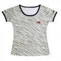 Wholesale Cheap Women's Nike Tampa Bay Buccaneers Chest Embroidered Logo Zebra Stripes T-Shirt