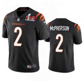 Wholesale Cheap Men\'s Cincinnati Bengals #2 Evan McPherson 2022 Black Super Bowl LVI Vapor Limited Stitched Jersey