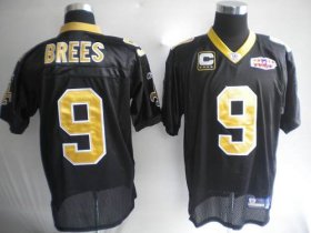 Wholesale Cheap Saints #9 Drew Brees Black With Super Bowl Patch Stitched NFL Jersey
