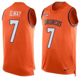 Wholesale Cheap Nike Broncos #7 John Elway Orange Team Color Men\'s Stitched NFL Limited Tank Top Jersey