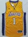 Wholesale Cheap Men's Los Angeles Lakers #1 D'Angelo Russell Revolution 30 Swingman 2015 Draft New Yellow Jersey