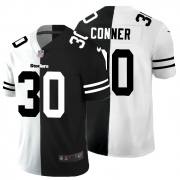 Cheap Pittsburgh Steelers #30 James Conner Men's Black V White Peace Split Nike Vapor Untouchable Limited NFL Jersey