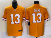 Wholesale Cheap Men's Tampa Bay Buccaneers #13 Mike Evans Yellow Throwback Limited Stitched Jersey