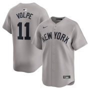 Cheap Men's New York Yankees #11 Anthony Volpe Gray 2024 Away Limited Cool Base Stitched Baseball Jersey