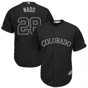 Wholesale Cheap Rockies #28 Nolan Arenado Black "Nado" Players Weekend Cool Base Stitched MLB Jersey