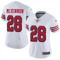 Wholesale Cheap Nike 49ers #28 Jerick McKinnon White Rush Women's Stitched NFL Vapor Untouchable Limited Jersey