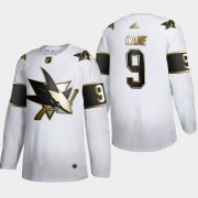 Wholesale Cheap San Jose Sharks #9 Evander Kane Men's Adidas White Golden Edition Limited Stitched NHL Jersey