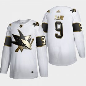 Wholesale Cheap San Jose Sharks #9 Evander Kane Men\'s Adidas White Golden Edition Limited Stitched NHL Jersey