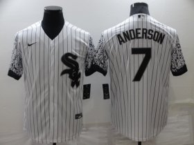 Wholesale Cheap Men\'s Chicago White Sox #7 Tim Anderson White Nike Drift Fashion Cool Base Jersey