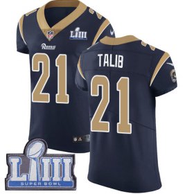Wholesale Cheap Nike Rams #21 Aqib Talib Navy Blue Team Color Super Bowl LIII Bound Men\'s Stitched NFL Vapor Untouchable Elite Jersey