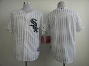 Wholesale Cheap White Sox Blank White Black Strip Stitched MLB Jersey