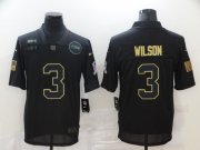 Wholesale Cheap Men's Seattle Seahawks #3 Russell Wilson Black 2020 Salute To Service Stitched NFL Nike Limited Jersey