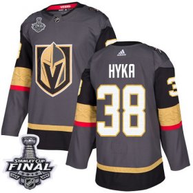 Wholesale Cheap Adidas Golden Knights #38 Tomas Hyka Grey Home Authentic 2018 Stanley Cup Final Stitched NHL Jersey