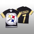 Wholesale Cheap NFL Pittsburgh Steelers #7 Ben Roethlisberger Black Men's Mitchell & Nell Big Face Fashion Limited NFL Jersey