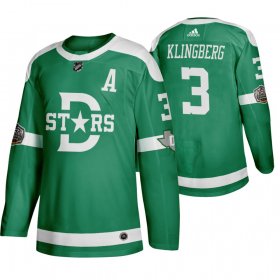 Wholesale Cheap Adidas Dallas Stars #3 John Klingberg Men\'s Green 2020 Winter Classic Retro NHL Jersey