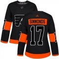 Wholesale Cheap Adidas Flyers #17 Wayne Simmonds Black Alternate Authentic Women's Stitched NHL Jersey