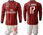 Wholesale Cheap AC Milan #17 C.Zapata Home Long Sleeves Soccer Club Jersey