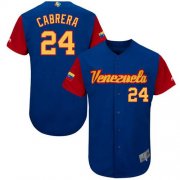 Wholesale Cheap Team Venezuela #24 Miguel Cabrera Royal 2017 World MLB Classic Authentic Stitched MLB Jersey