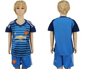 Wholesale Cheap Manchester United Blank Blue Kid Soccer Club Jersey