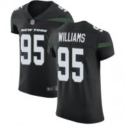 Wholesale Cheap Nike Jets #95 Quinnen Williams Black Alternate Men's Stitched NFL Vapor Untouchable Elite Jersey