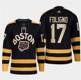 Wholesale Cheap Men\'s Boston Bruins #17 Nick Foligno Black Classic Primegreen Stitched Jersey