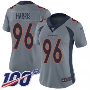 Wholesale Cheap Nike Broncos #96 Shelby Harris Gray Women's Stitched NFL Limited Inverted Legend 100th Season Jersey