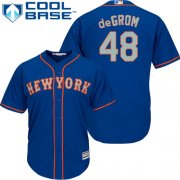 Wholesale Cheap Mets #48 Jacob DeGrom Blue(Grey NO.) Cool Base Stitched Youth MLB Jersey