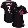 Wholesale Cheap Nationals #7 Trea Turner Navy Blue Alternate 2019 World Series Champions Women's Stitched MLB Jersey