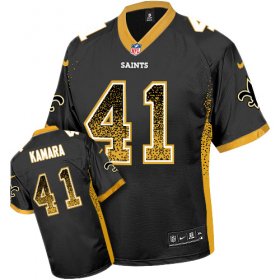 Wholesale Cheap Nike Saints #41 Alvin Kamara Black Team Color Men\'s Stitched NFL Elite Drift Fashion Jersey