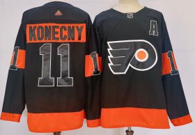 Cheap Men\'s Philadelphia Flyers #11 Travis Konecny Black Alternate Authentic Jersey