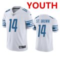 Wholesale Cheap Youth Detroit Lions #14 mon-Ra St. Brown White Vapor Untouchable Limited Stitched Jersey