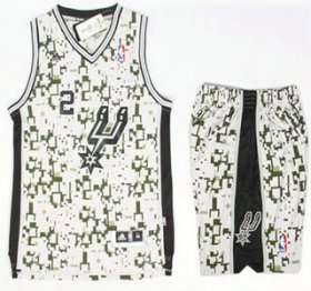 Wholesale Cheap San Antonio Spurs #2 Kawhi Leonard Revolution 30 Swingman Grey Camo NBA Jerseys Shorts Suits