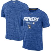 Wholesale Cheap Milwaukee Brewers Nike Authentic Collection Velocity Team Issue Performance T-Shirt Royal