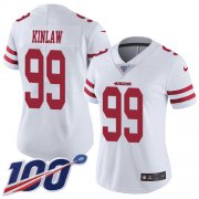 Wholesale Cheap Nike 49ers #99 Javon Kinlaw White Women's Stitched NFL 100th Season Vapor Untouchable Limited Jersey