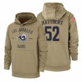 Wholesale Cheap Los Angeles Rams #52 Clay Matthews Nike Tan 2019 Salute To Service Name & Number Sideline Therma Pullover Hoodie