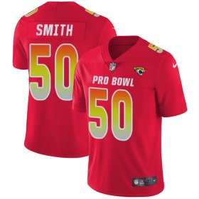 Wholesale Cheap Nike Jaguars #50 Telvin Smith Red Men\'s Stitched NFL Limited AFC 2018 Pro Bowl Jersey
