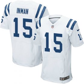 Wholesale Cheap Nike Colts #15 Dontrelle Inman White Men\'s Stitched NFL Elite Jersey