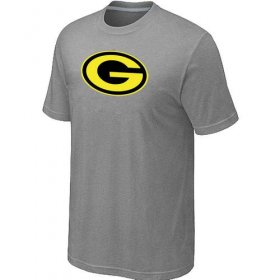 Wholesale Cheap Men\'s Green Bay Packers Neon Logo Charcoal T-Shirt Light Grey