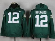 Wholesale Cheap Green Bay Packers #12 Aaron Rodgers Green Pullover NFL Hoodie