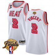Wholesale Cheap Men's Miami Heat #2 Gabe Vincent White 2023 Finals Classic Edition With NO.6 Patch Stitched Basketball Jersey