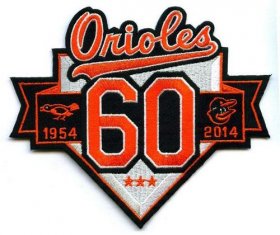 Wholesale Cheap Stitched MLB 2014 Baltimore Orioles 60th Anniversary Season Jersey Sleeve Patch (1954)