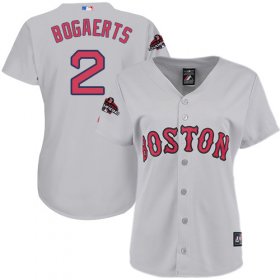 Wholesale Cheap Red Sox #2 Xander Bogaerts Grey Road 2018 World Series Women\'s Stitched MLB Jersey