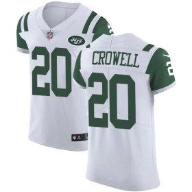 Wholesale Cheap Nike Jets #20 Isaiah Crowell White Men\'s Stitched NFL Vapor Untouchable Elite Jersey