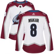 Wholesale Cheap Adidas Avalanche #8 Cale Makar White Road Authentic Women's Stitched NHL Jersey