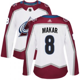 Wholesale Cheap Adidas Avalanche #8 Cale Makar White Road Authentic Women\'s Stitched NHL Jersey