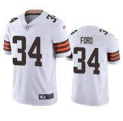 Men's Cleveland Browns #34 Jerome Ford White Vapor Limited Stitched Jersey