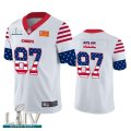 Wholesale Cheap Kansas City Chiefs #87 Travis Kelce White Super Bowl LIV 2020 Men's Nike Team Logo USA Flag Vapor Untouchable Limited NFL Jersey